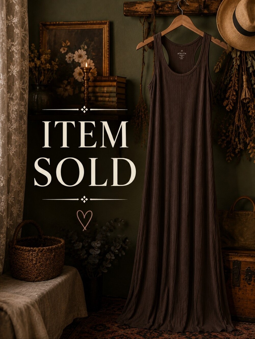 Athleta Maxi Dress XL Tall Mauve Black Built-In Bra Racerback Travel Lounge - Picture 1 of 8